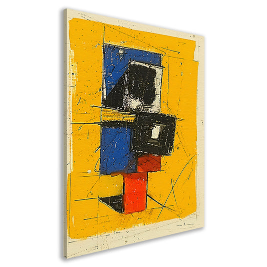 Dynamisch abstract ontwerp met primaire kleuren canvas