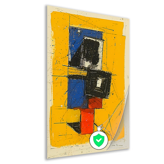 Dynamisch abstract ontwerp met primaire kleuren poster