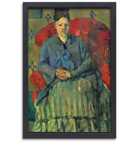 Portret van mevrouw Cézanne in een rode fauteuil - Paul Cézanne canvas met baklijst