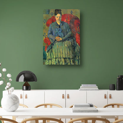 Portret van mevrouw Cézanne in een rode fauteuil - Paul Cézanne poster