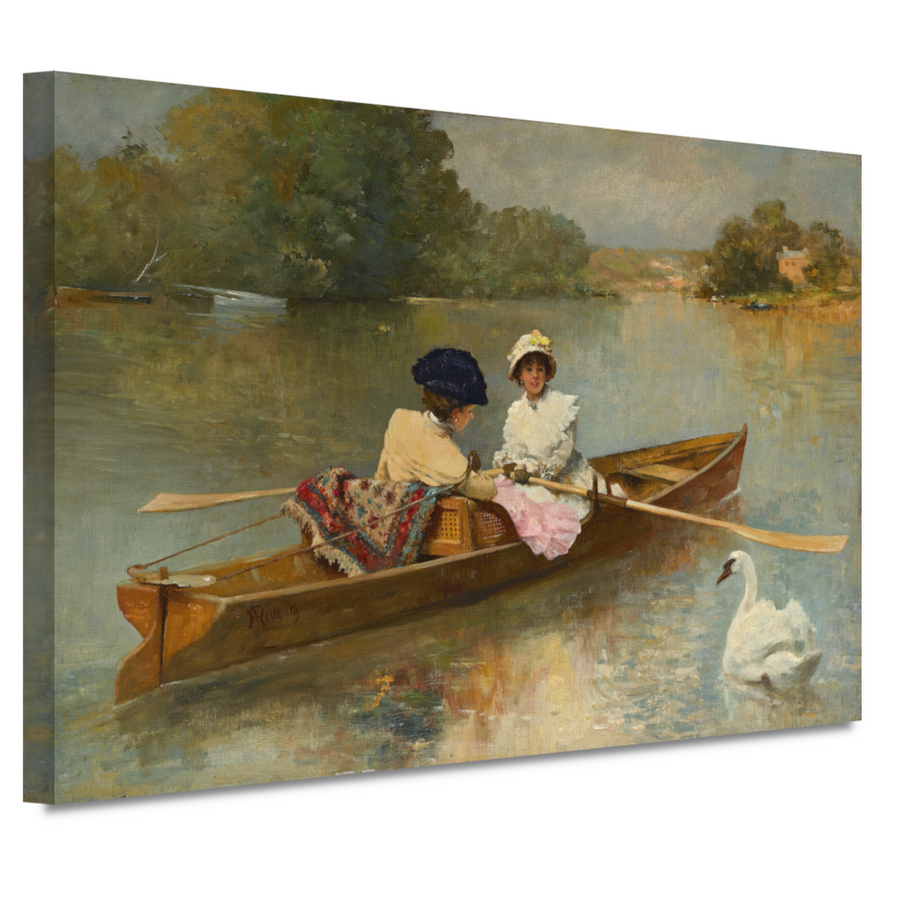 Roeien op de Seine - Ferdinand Heilbuth canvas