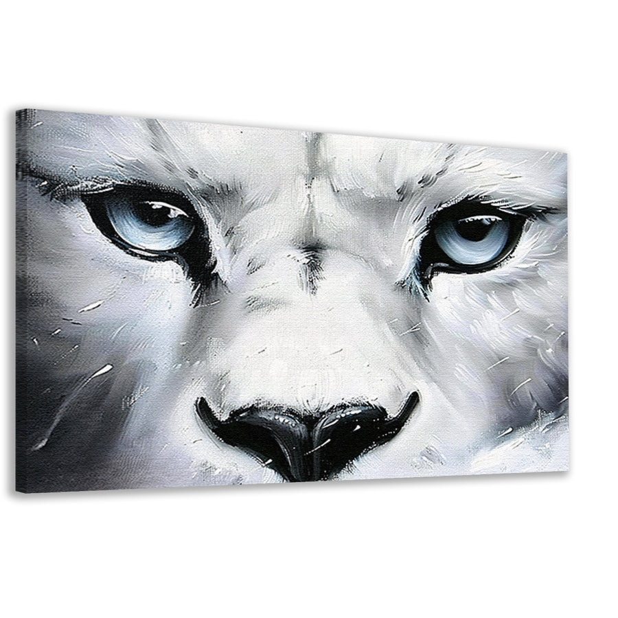 Realistische zwart-wit close-up van panterogen canvas