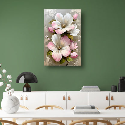 Moderne minimalistische bloemen in zachte pastelkleuren canvas