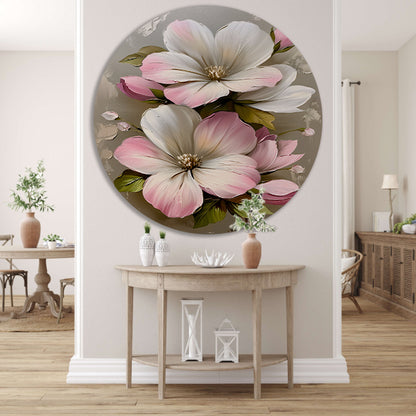 Moderne minimalistische bloemen in zachte pastelkleuren forex muurcirkel