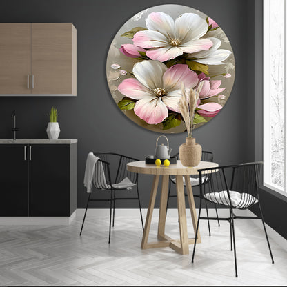 Moderne minimalistische bloemen in zachte pastelkleuren forex muurcirkel