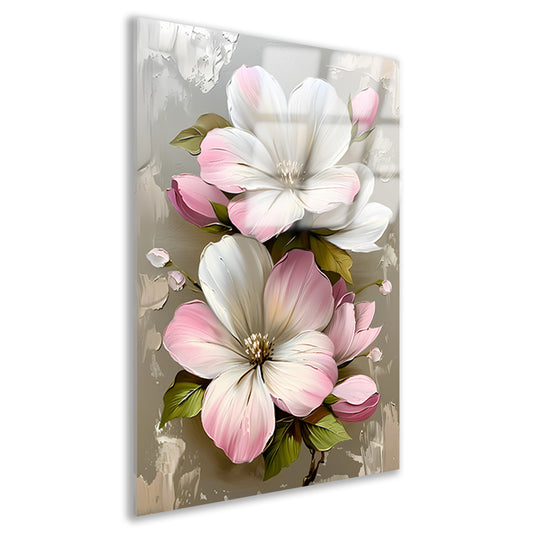 Moderne minimalistische bloemen in zachte pastelkleuren acrylglas