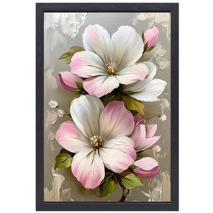 Moderne minimalistische bloemen in zachte pastelkleuren canvas met baklijst