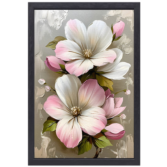 Moderne minimalistische bloemen in zachte pastelkleuren canvas met baklijst