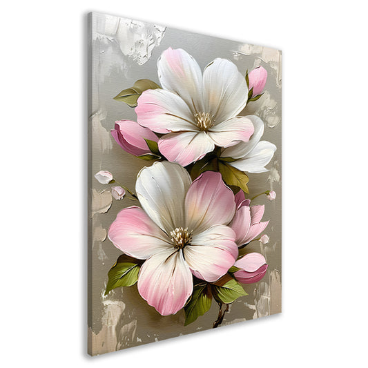 Moderne minimalistische bloemen in zachte pastelkleuren canvas
