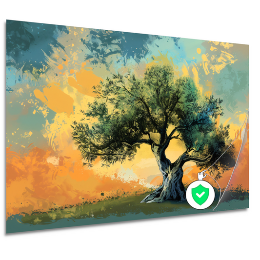 Olijfboom onder Provençaalse hemel poster