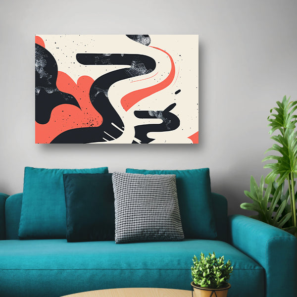 Dynamische abstracte lijnen in kleurcontrast acrylglas