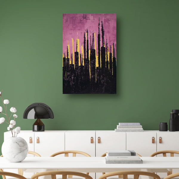 Abstracte stadsgezicht met levendige kleuren acrylglas
