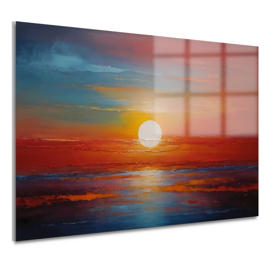 Levendige Impressie van een Kleurrijke Zonsondergang acrylglas