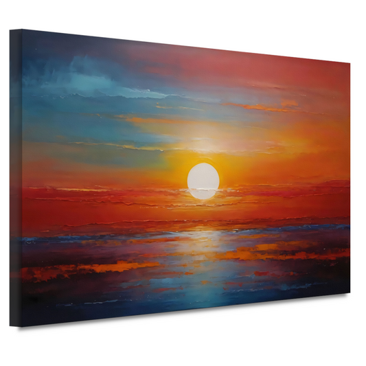 Levendige Impressie van een Kleurrijke Zonsondergang canvas