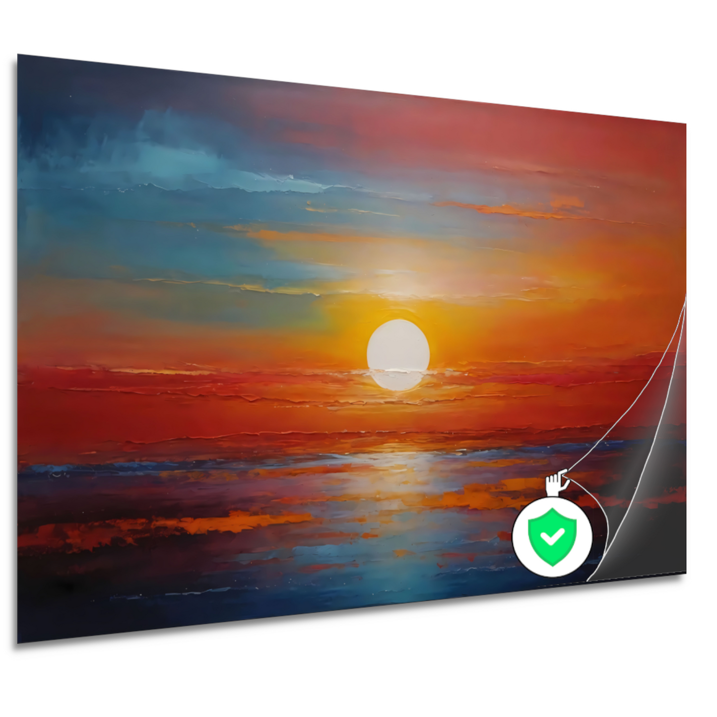 Levendige Impressie van een Kleurrijke Zonsondergang poster