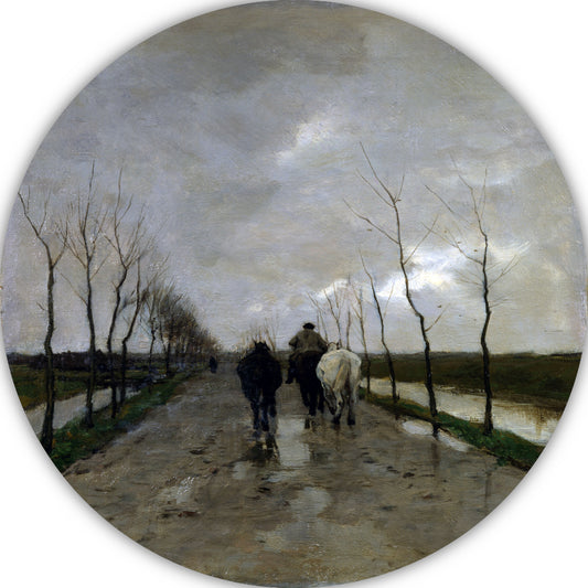 Langs de waterkant - Anton Mauve aluminium muurcirkel