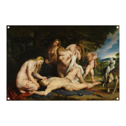 De dood van Adonis - Peter Paul Rubens tuinposter