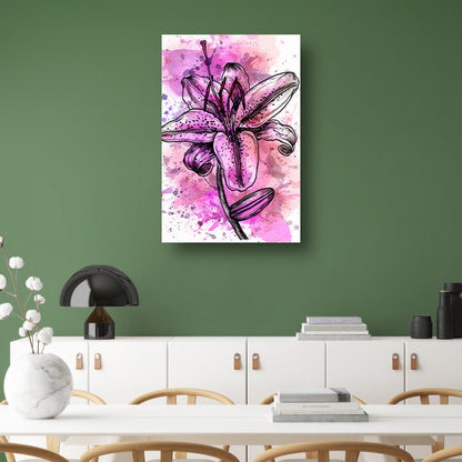 Abstracte bloem in levendige roze tinten poster