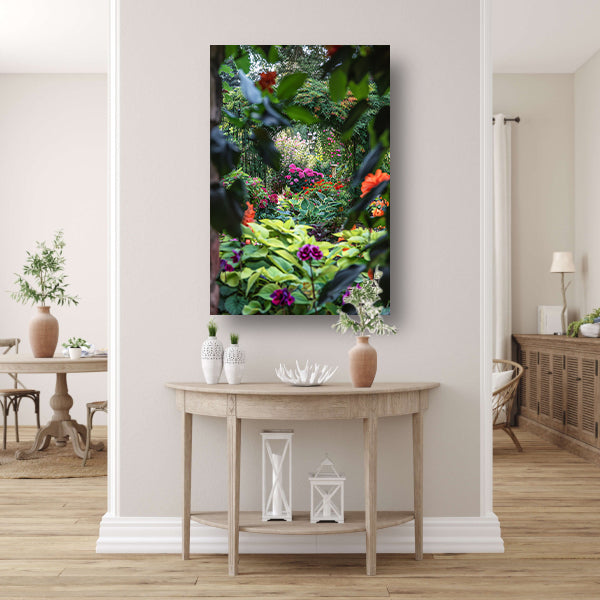 Kleurrijke bloemenpracht in de tuin acrylglas