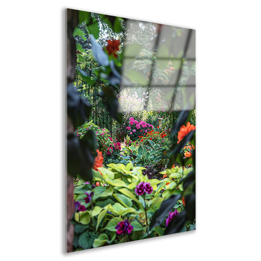 Kleurrijke bloemenpracht in de tuin acrylglas