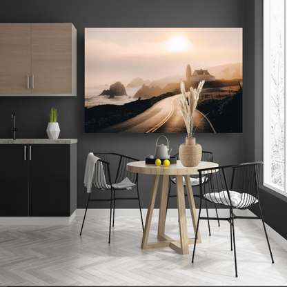 Impressionistisch droomhuis canvas met baklijst