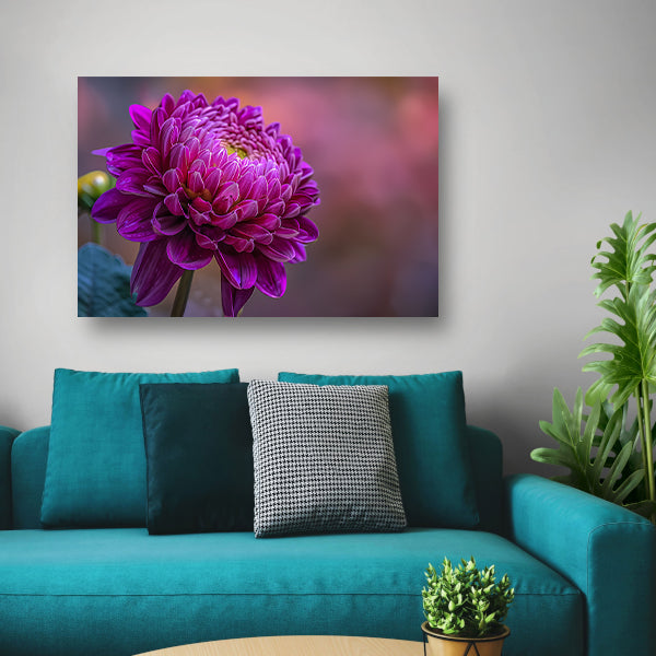 Paarse bloem close-up met zachte achtergrond acrylglas