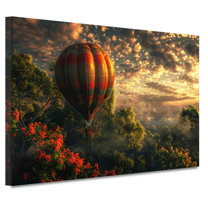 Kleurrijke Ballonvaart in de Avondschemering canvas