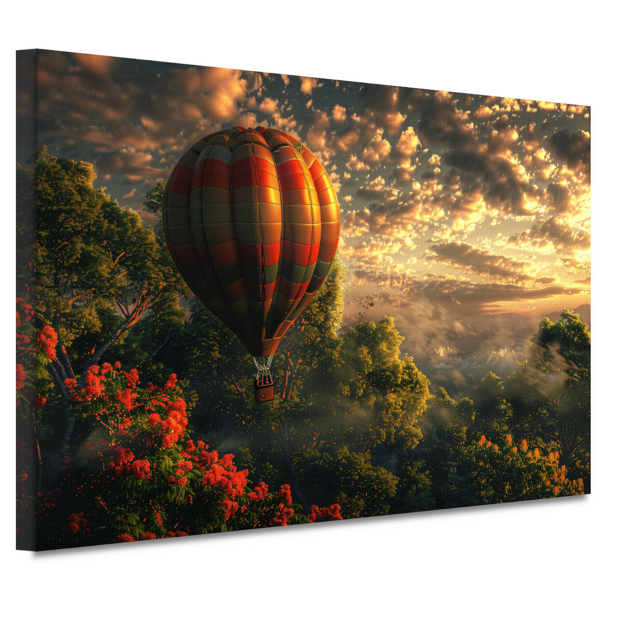 Kleurrijke Ballonvaart in de Avondschemering canvas