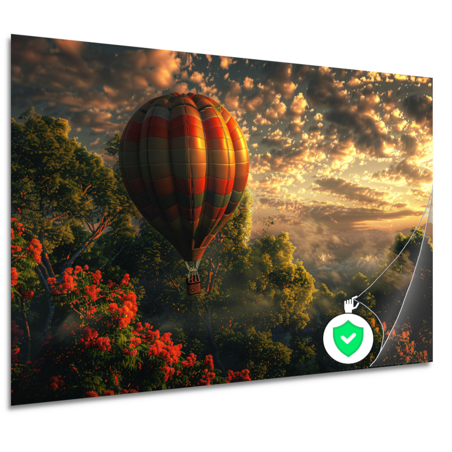 Kleurrijke Ballonvaart in de Avondschemering poster