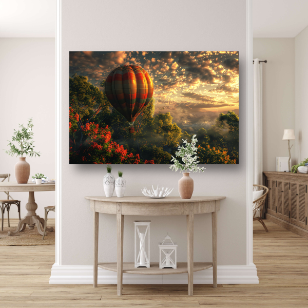 Kleurrijke Ballonvaart in de Avondschemering canvas