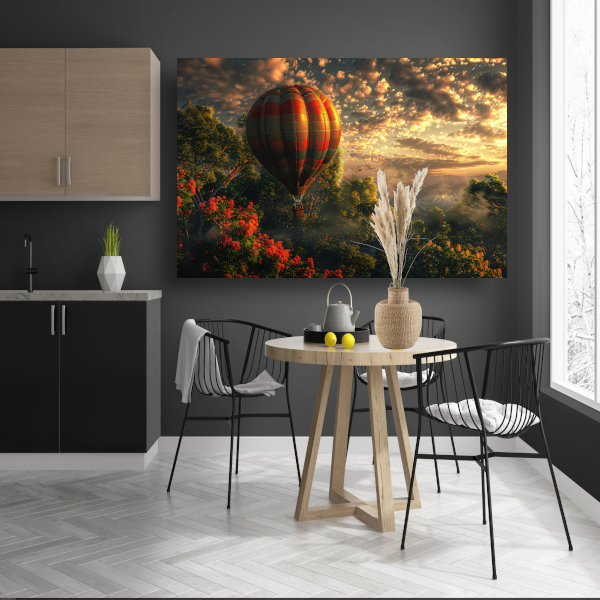 Kleurrijke Ballonvaart in de Avondschemering canvas