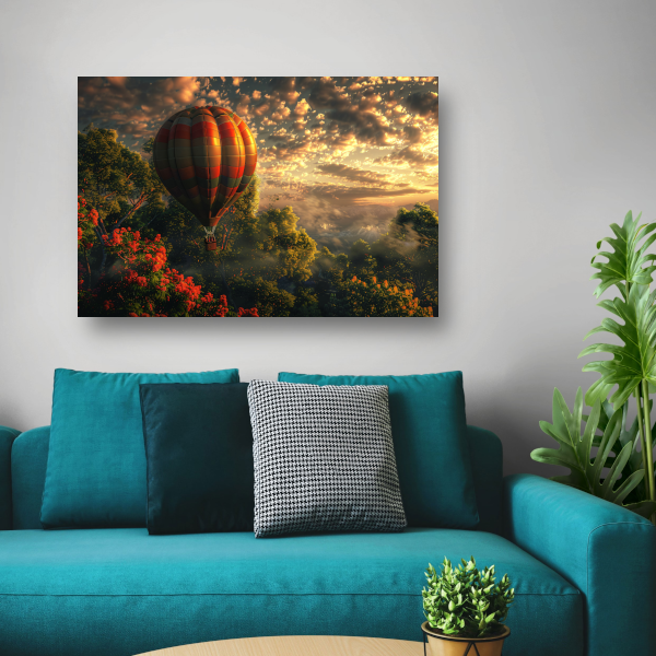 Kleurrijke Ballonvaart in de Avondschemering poster