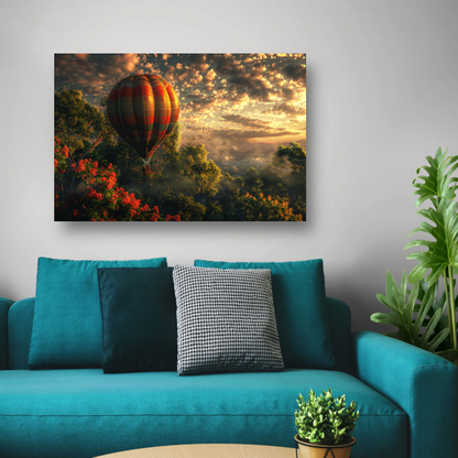 Kleurrijke Ballonvaart in de Avondschemering poster