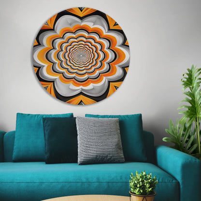 Abstract Oranje Bloem Tunnel Illusie forex muurcirkel