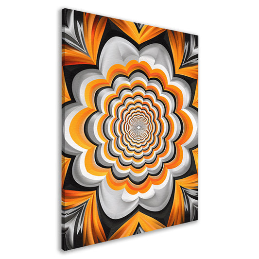 Abstract Oranje Bloem Tunnel Illusie canvas