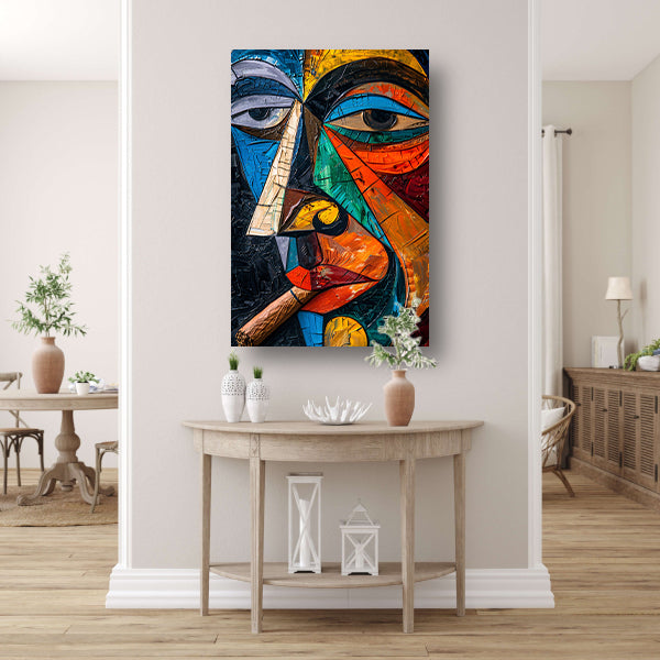 Abstract Kubistisch Portret van Roker canvas