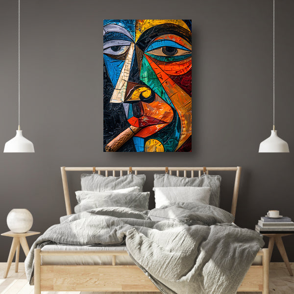 Abstract Kubistisch Portret van Roker canvas