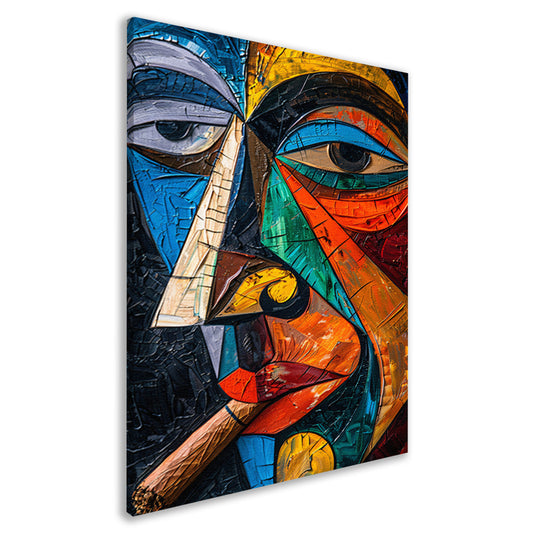 Abstract Kubistisch Portret van Roker canvas