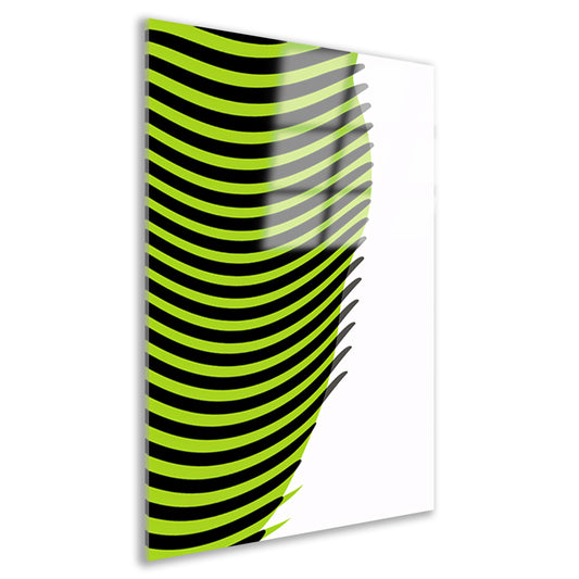 Abstracte lijnen met groene en zwarte golven acrylglas