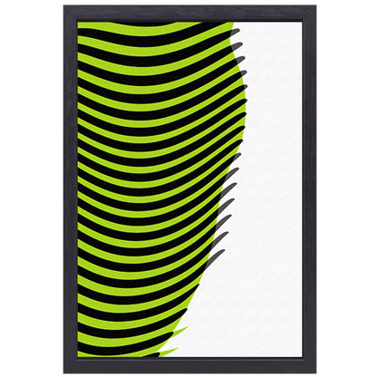 Abstracte lijnen met groene en zwarte golven canvas met baklijst