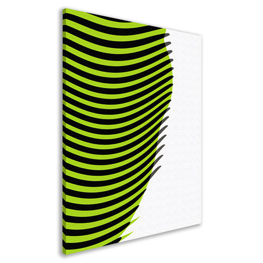 Abstracte lijnen met groene en zwarte golven canvas