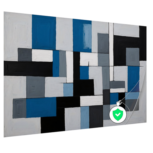 Monochrome Harmonie in Blauw en Zwart poster