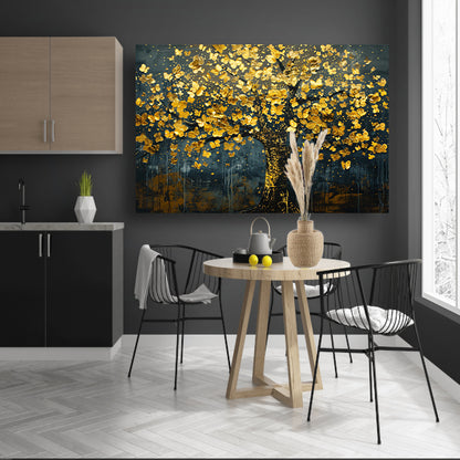 Schitterende gouden boom met bladeren acrylglas