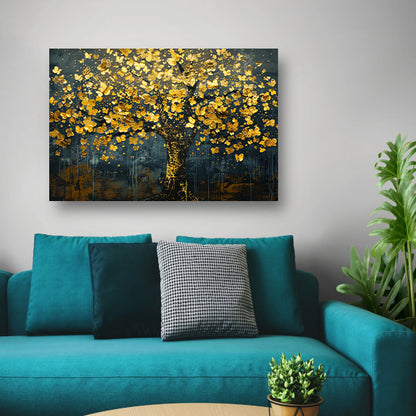 Schitterende gouden boom met bladeren acrylglas
