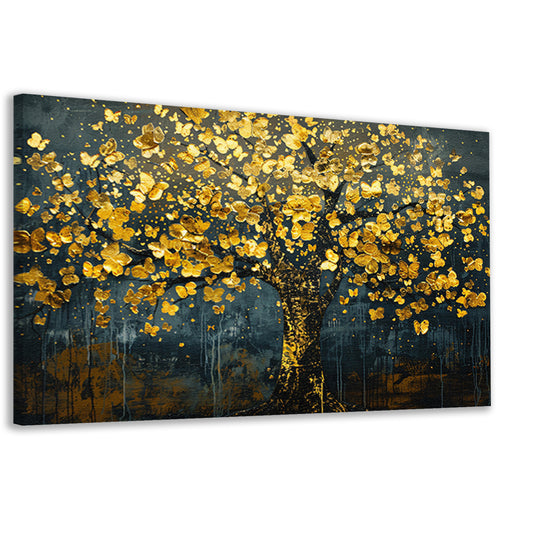 Schitterende gouden boom met bladeren canvas