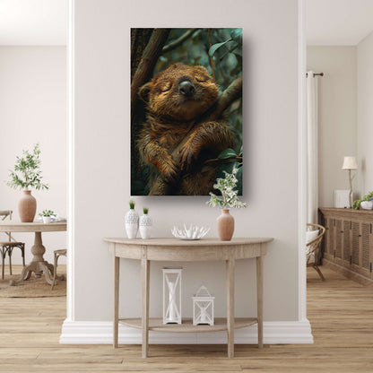 Schattig slapend dier in het bos canvas