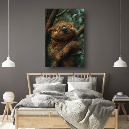 Schattig slapend dier in het bos canvas