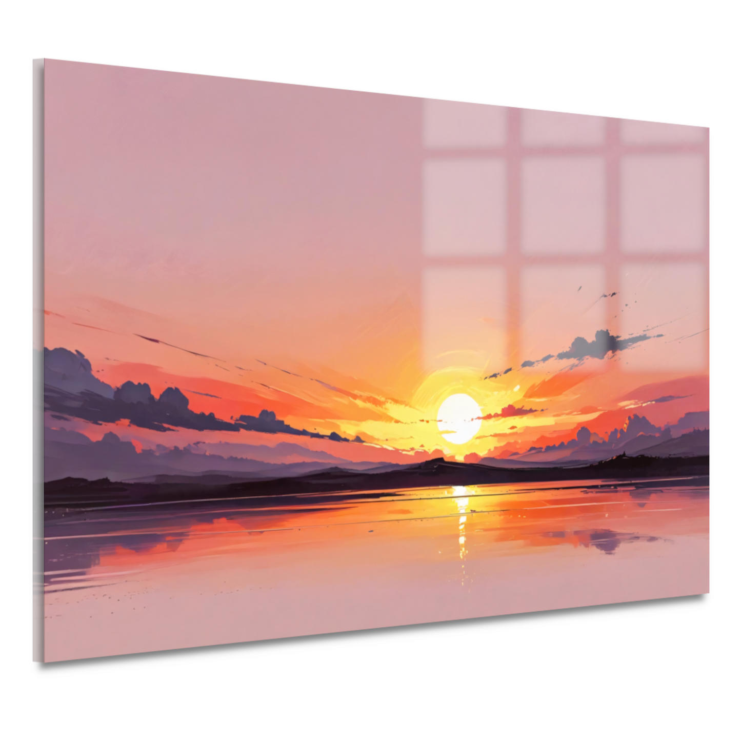 Magische reflectie van kleurrijke zonsondergang acrylglas