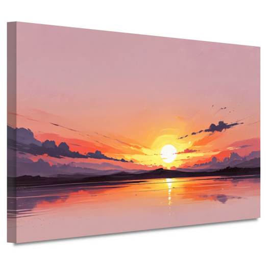 Magische reflectie van kleurrijke zonsondergang canvas