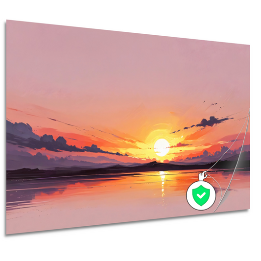 Magische reflectie van kleurrijke zonsondergang poster